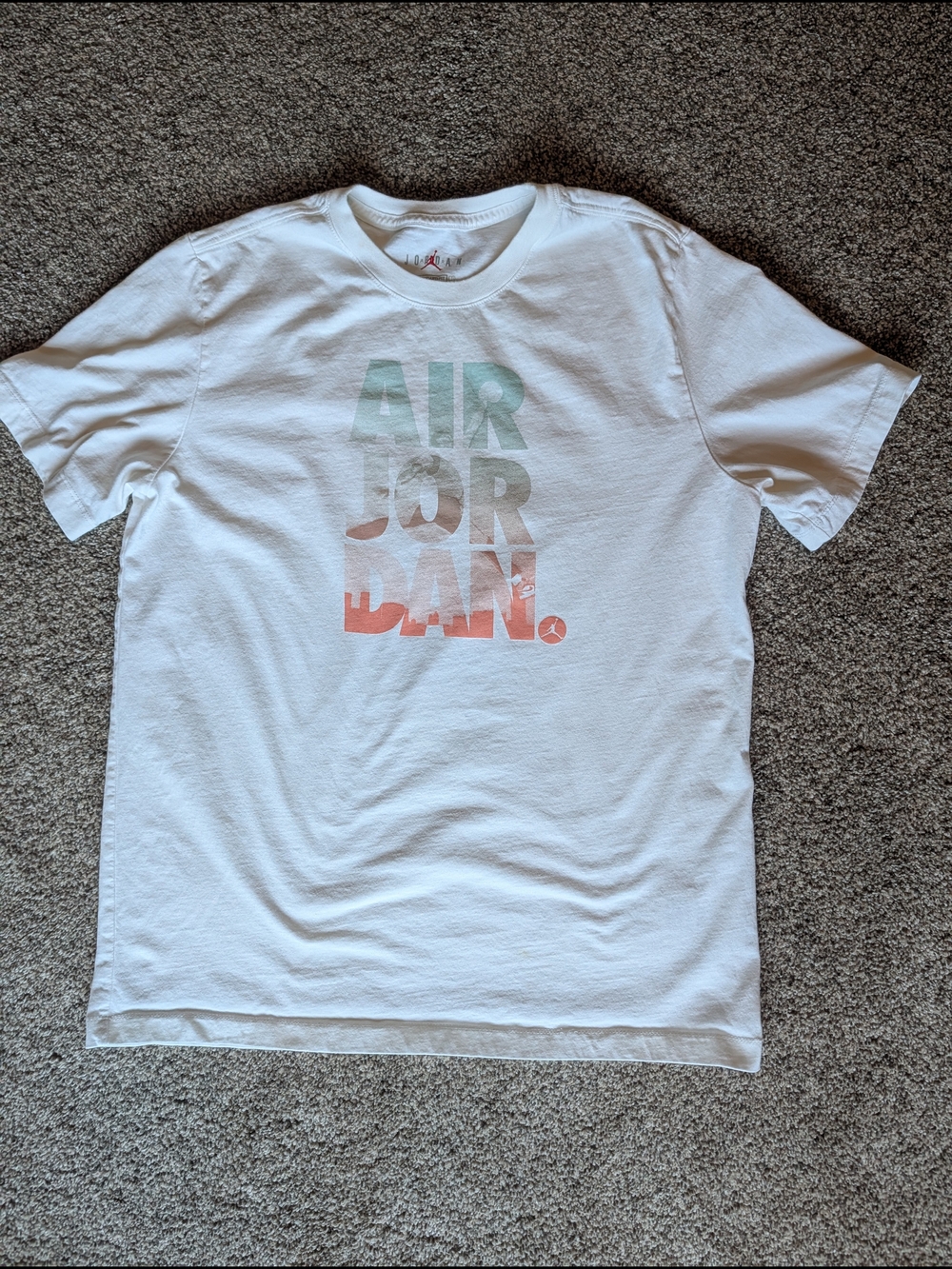Nike Air Jordan Men's Soft White Graphic T‑Shirt